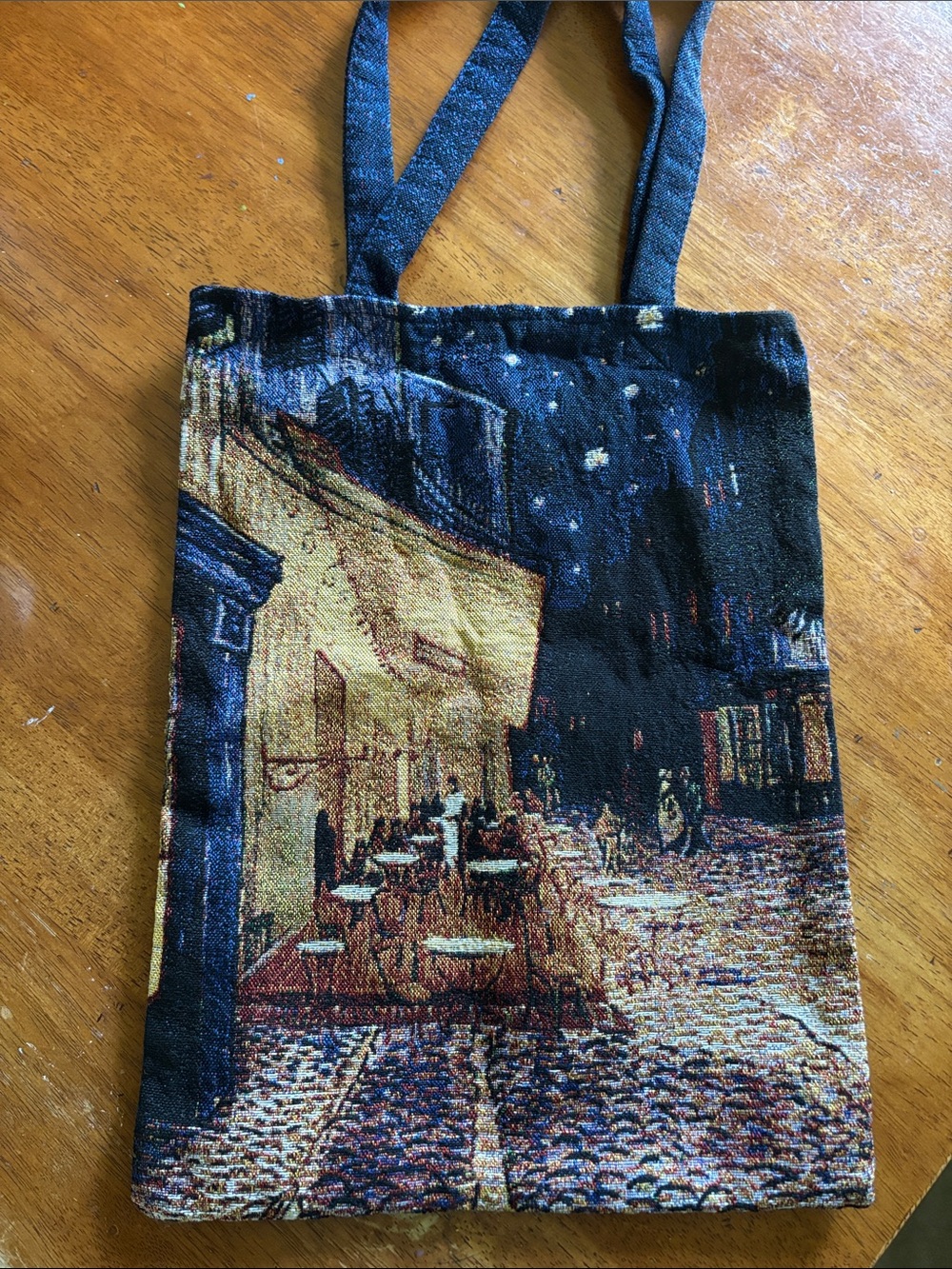 Van Gogh Night Cafe Print Tote Bag - Blue and Gold